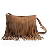 Hoxis Tassel Faux Suede Leather Hobo Cross Body Shoulder Bag Womens Sling Bag New Upgrade