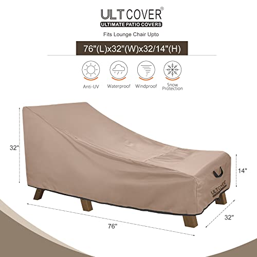ULTCOVER Waterproof Patio Lounge Chair Cover Heavy Duty Outdoor Chaise Lounge Covers 2 Pack - 76L x 32W x 32H inch by ULTCOVER - Image 2