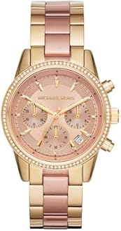 Michael Kors Womens Quartz Watch, Chronograph Display and Stainless Steel Strap