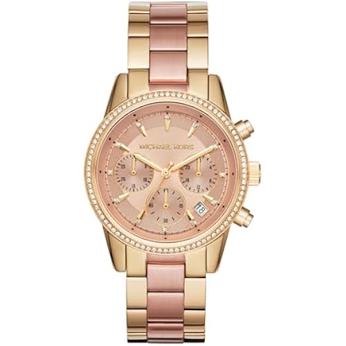 Michael Kors Bryant Chronograph Women's Watch, Stainless Steel and Pavé Crystal Watch for Women