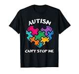 Camiseta de concientización sobre el autismo Autism Won't Stop Me Puzzle Heart Camiseta
