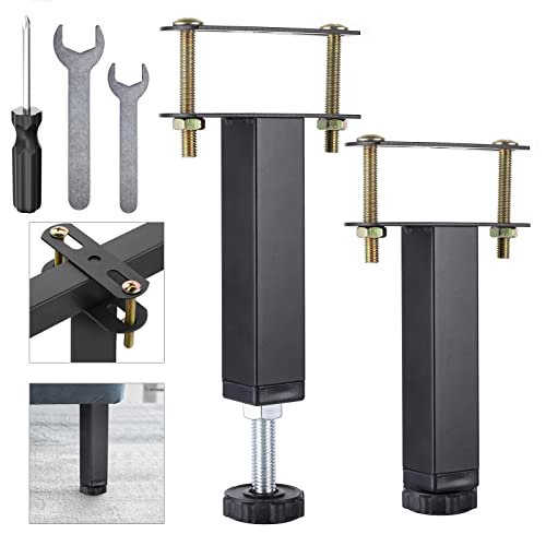 Pearabbit 2Pack 10-12.6 Inch Adjustable Height Center Support Legs for Bed Frame Furniture Cabine Metal Feet Replacement