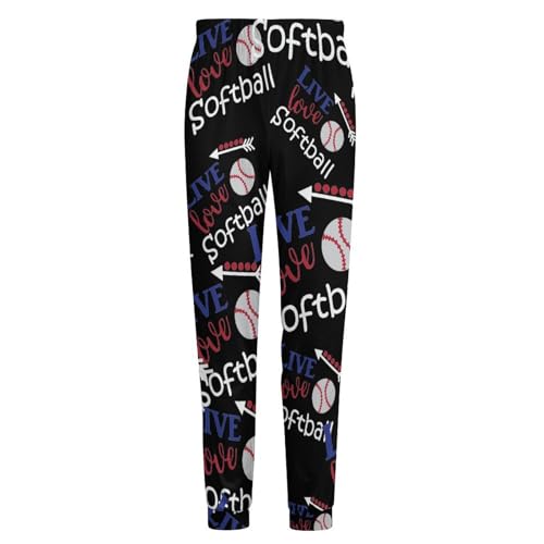 Live Love Softballs Soft Mens Pajama Pants Sleepwear Warm Lounge Sleep PJ Bottoms with Pockets4