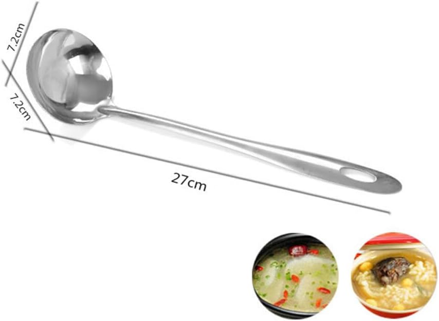 Hemoton 8 pcs long handle slotted spoon slotted colander spoon small soup ladle Handle Soup steel spoons Stainless Steel Colander stainless scoop hot pot mesh screen