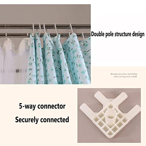 Moustiquaire pour lit double anti-insecte avec rail de guidage pour nuits sereines