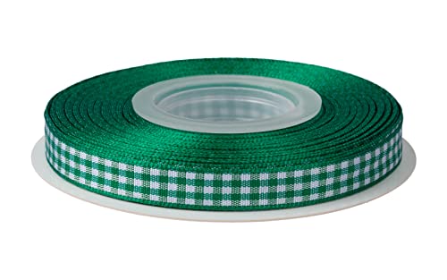 Ribbonitlux Gingham Ribbon, 9mm X 22 Meters, Plaid Checkered Ribbon with Woven Edge
