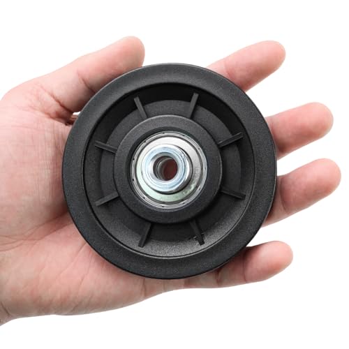 Umlenkrolle 90mm 8 Stück, Nylon Seilrolle Universallager Riemenscheibe, DIY Schwarz Ersatzteil Drahtseilrolle für Gym Fitnessgeräte Kabelmaschine