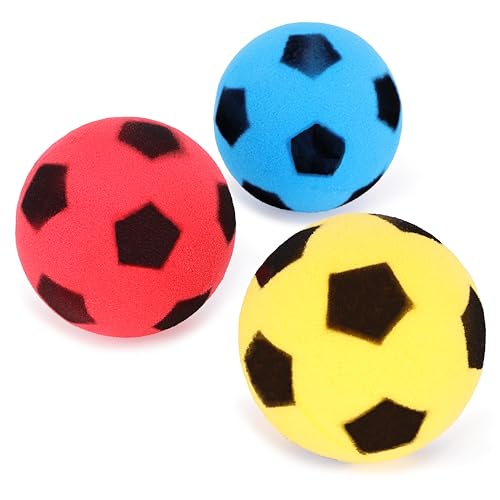 Toyland Pack of 3-7.5cm (3) Colourful Soft Foam Mini Footballs - Summer Beach Games - Indoor & Outdoor Sports Toys