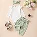 Kaipiclos Newborn Infant Girl Clothes Rib Knit Romper Daisy Print Pants Headband Baby Clothes for Girls 0 3 6 12 18 24 Months