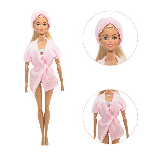 SOTOGO 69 Pieces Doll Clothes and Accessories for 11.5 Inch Girl Doll Include 15 Sets Handmade Fashion Doll Dresses/Bathrobes/Pajamas, 48 Pieces Doll Accessories and Bathtub