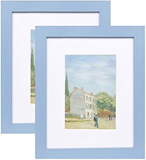 Muzilife 8x10 Wood Picture Frame Flat Display Pictures 5x7 with Mat or 8x10