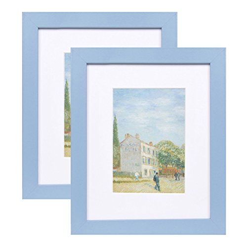 Muzilife 8x10 Wood Picture Frame Flat Display Pictures 5x7 with Mat or 8x10