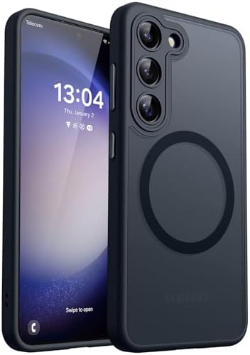 CANSHN für Samsung Galaxy S23 Hülle mit Kameraschutz, Matt Schwarz