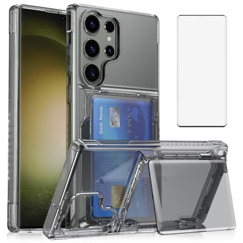 Coque Samsung S24 Ultra Asuwish transparente avec porte-carte et verre