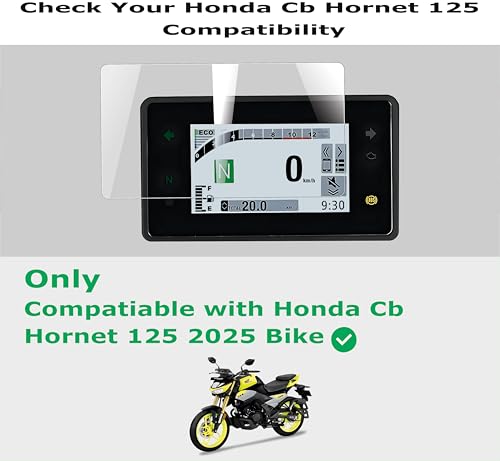 Image of OHAYO Screen Protector for Honda CB125 Hornet 2025 Bike TFT Digital Meter Display | 9H Hardness Military-Grade Scratch Resistant HD Clear Full Coverage Film | Easy Bubble-Free Installation | Speedometer Protection Accessory | Non-Tempered Screen Protector for Honda CB 125 Hornet 2025