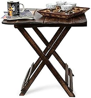 AMAH Multipurpose Wooden Dining Table Brown Modern Table with Wood Legs for Kids Living Room 12inch Price In India