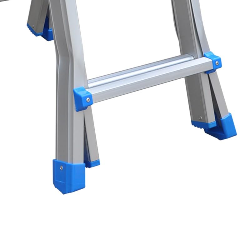 TREPPE Gelenkleiter, faltbar, teleskopisch, multifunktional, Aluminium, 4 x 5 Stufen, 5,10 m