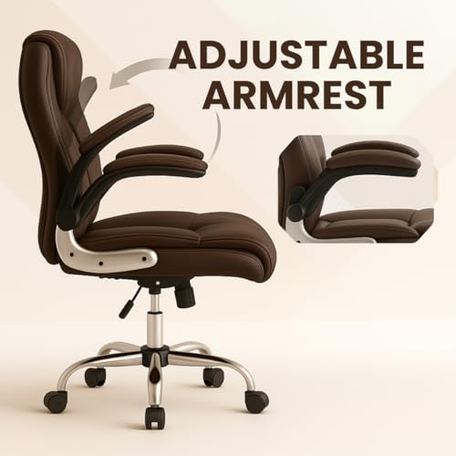 Image of Lakdi The Furniture Co High-Back Directior Office Chair and Executive Chair, Ergonomic Leatherette Desk Chair|Adjustable Arm Rest for 5-Year Warranty & Free Assembly -111012161 Darkbrown