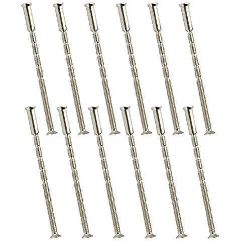 Apragaz 12 Set Door Handle Screws, Nickel Plated Screw, M3 Screws Connecting Bolts and Sleeve for Fixing Door Handles, Escutcheons, Cabinet Drawers Cover