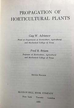 Hardcover Propagation of Horticultural Plants (Agricultural Science Publications) Book