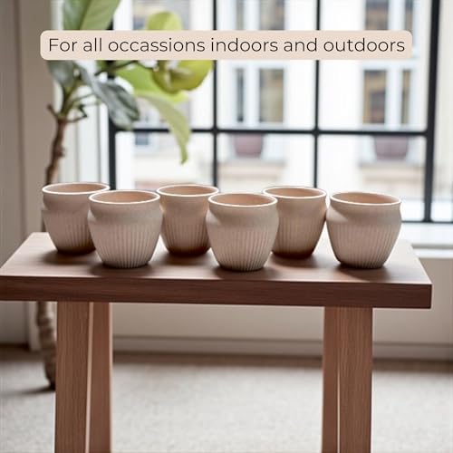 Image of Happy Cove Eco Friendly Cup Set of 6 for Tea | Unbreakable Chai Cups | 225ml | Glass Cup Made with Rice Husk & Bamboo Fibre | Microwave Safe Tea Kulhad | Hot & Cold Coffee Mug, Milk & Tea Cup Set