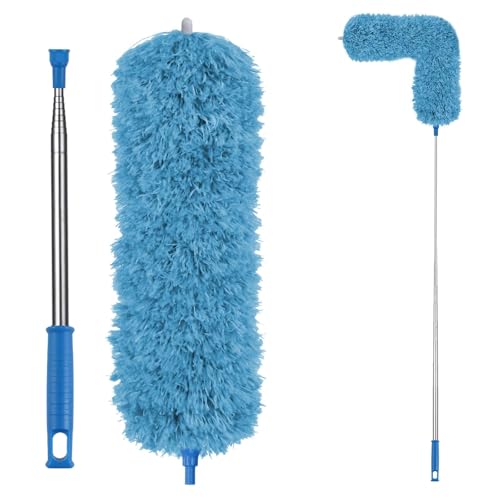 Miniatura 8 de Vicloon Plumero Atrapapolvo Plumero Atrapapolvo Microfibra Con 2 En 1 Ranuras Cepillo Limpieza De Polvo Duster Extensible Ajustable Lavable Con 245cm Barra Telescópica Para Persianas Muebles Coches