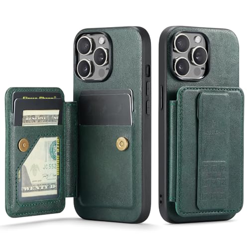 Étui de téléphone en cuir de support de carte antichoc vert iPhone 11 Pro