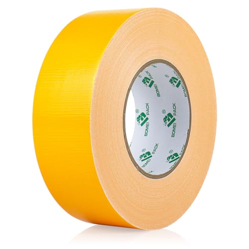 Image of BOMEI PACK Yellow Duct Tape, Heavy Duty Strong Waterproof Industrial Color Duct Tape 9.0mil x 1.88inch x 60yds for Packing and Repairing