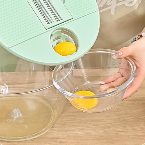Image of 5L Salad Dryer Bowl Multifunctional Salad Processer Bowl with 6 in 1 Food Processer Blades Large Capacity Salad Dryer Bowl with Crank Handle Kitchen Vegetable Salad Dryer