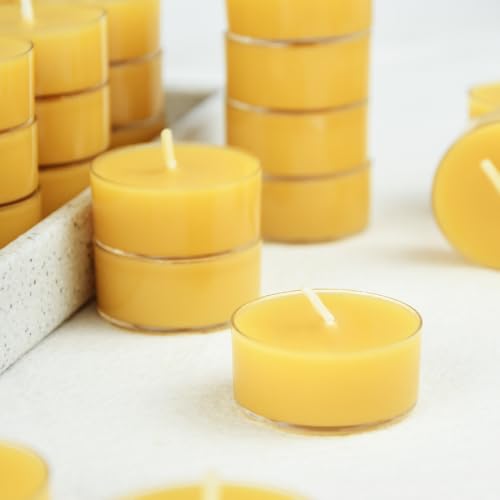 Telosma TBDIYA212 12Pcs Natural Beeswax Tealight Candles thumb #5