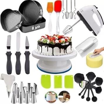 Cake Decorating Tools | Big Combo for Cake Making Item kit Plastic Kitchen Tool Set (Multicolor, Baking Tools, Spatula, Brush)