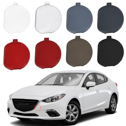 TOPUS Front Bumper Tow Hook Cover for Mazda 3 Axela 2014 2015 2016 Towing Eye Cap Trailer Hitch Cover BHN1-50-A11-BB BHN150A11BB (Brown, Left Driver Side)