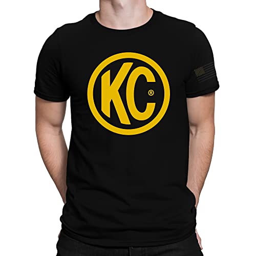 KC HiLiTES 70613 KC Classic Yellow Logo Tee Shirt - Black - Medium