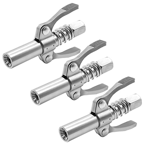 COMVIEE Grease Gun Coupler, Double Handle Quick Lock Release Grease