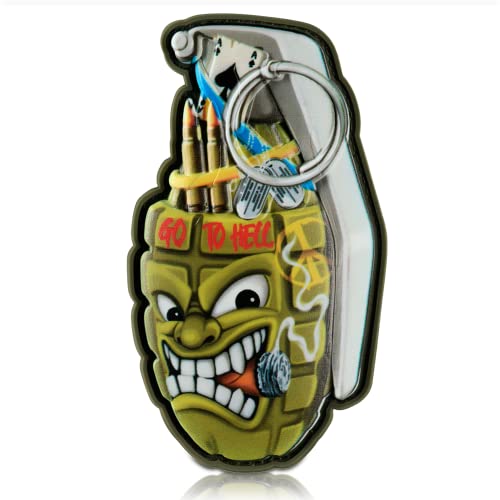 M-Tac Tactical Patch - Hand Grenade Go to Hell Funny PVC Patch - Morale Patch with Hook and Loop - Military Patches for Vest Backpacks Helmet Military Tactical Gears (#4) - M-Tac