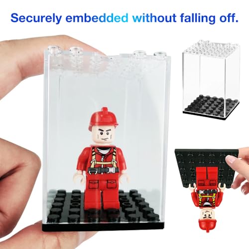 AVCXEC 12 Stück Mini Acryl Vitrine, Figuren Schaukasten, Schaukasten Vitrine, Minifiguren Vitrine, Schaukasten Vitrine Acryl Klein