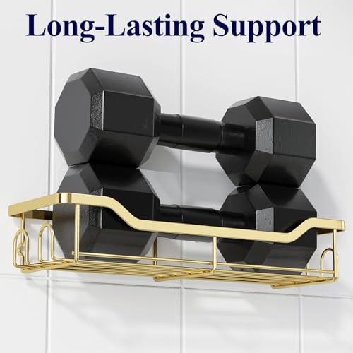 image for Kitsure Shower Caddy Large - Adhesive Shower Organizer, Stainless Stee