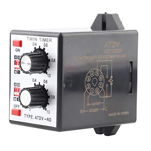 Relais de minuterie double AC110V 220V à commande par bouton - 6