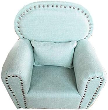 Dvotinst Newborn Photography Props, Soft Posing Mini Sofa Poser Arm Chair for Baby Photo Shooting, Studio Accessories Props 0-12M (Light Blue)