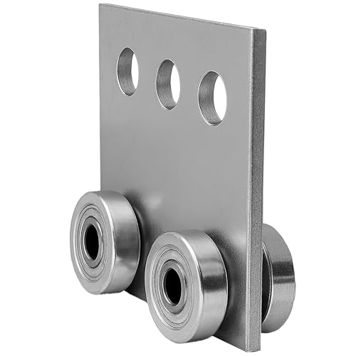 ANDUSTRIAL - 4 Bearing Trolley Assembly Roller - Silver Finish: Electro-Galvanized Zinc - Fits 1-5/8