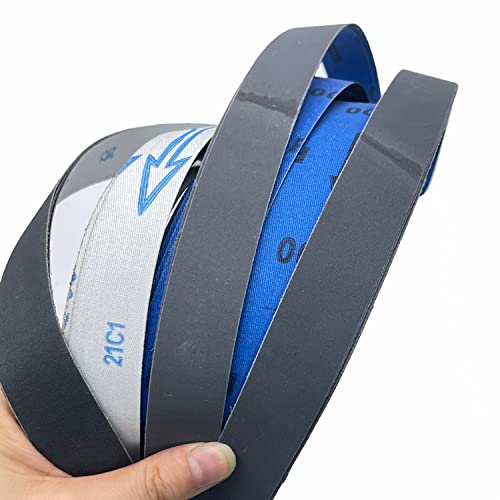 9 Pack 2 x 42 Inch Sanding Belts 600 800 1000 Grit Silicon Carbide