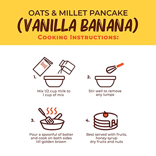 Image of Foodstrong Oats & Millets Pancake Mix (Vanilla, Chocolate, Blueberry & Choco Chip), High Protein & Fibre, No Maida, No Refined Sugar - With Jaggery, Eggless Instant Breakfast Mix 250g x Pack of 4