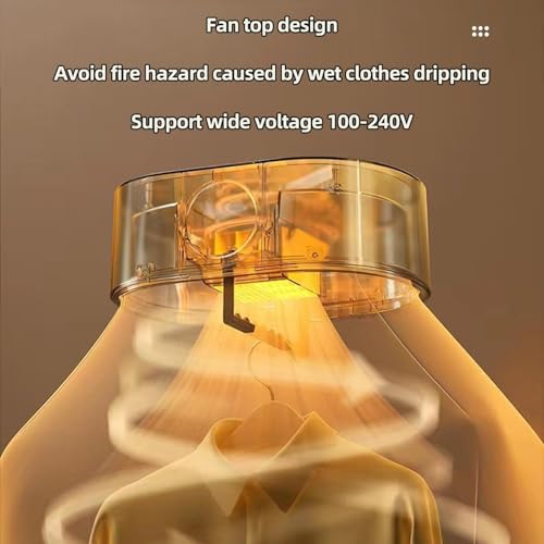 WXJHNYBS Quick Drying Heated Airers Clothes Indoor Electric, Constant Temperature Electric Clothes Airer Indoor Heated Energy Saving Electric Airer Clothes Dryer with Cover Wet Weather - Image 6