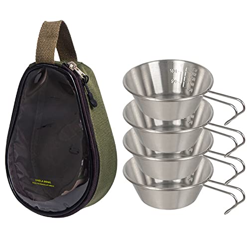 GudGmtoy Juego de 4 cuencos para camping, resistentes a la corrosión, de acero inoxidable, para cocina, para exteriores, camping, senderismo, picnic, barbacoa Cover