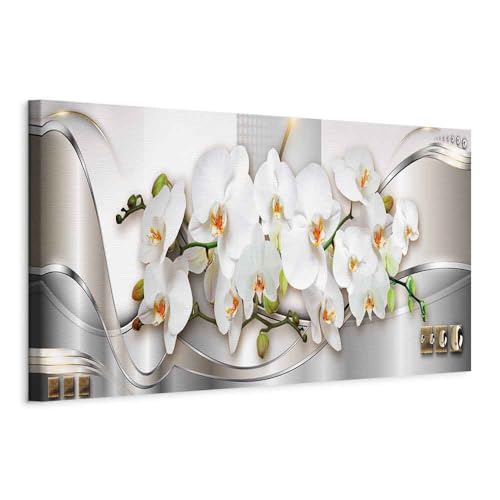 B&D XXL - Tableau Acoustique Nature 135x45 cm 1 Partie - Décoration Isolation Phonique Bureau Chambre Panneau Insonorisant Impression sur Toile - Fleur Artistique Abstraite b-A-0086-b-b