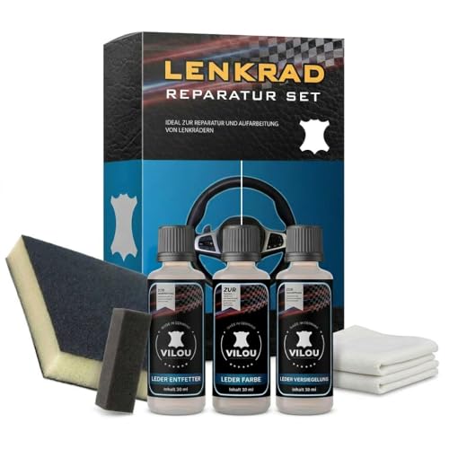 Leder-Lenkrad-Reparatur-Set Schwarz matt