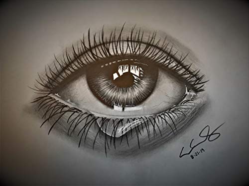 Realistic Eye Drawing Wall Art Print