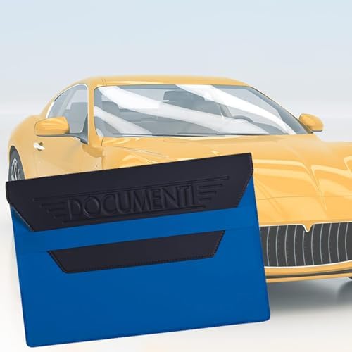 One Shop Car Document Holder with Blue Flap Closure Booklet Holder Insurance Neutral Marking Dry Elegant and Compact (Lime Green) image 4