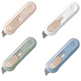 Generic 4pcs Utility Knife,SK5 Retractable Blade Duty Box Cutter Letter Opener, Razor Sharp Cartons Cardboard Cutter Knife Perfect for Paper, Sewing, Craft, Home and Office, Blue,green,pink,white