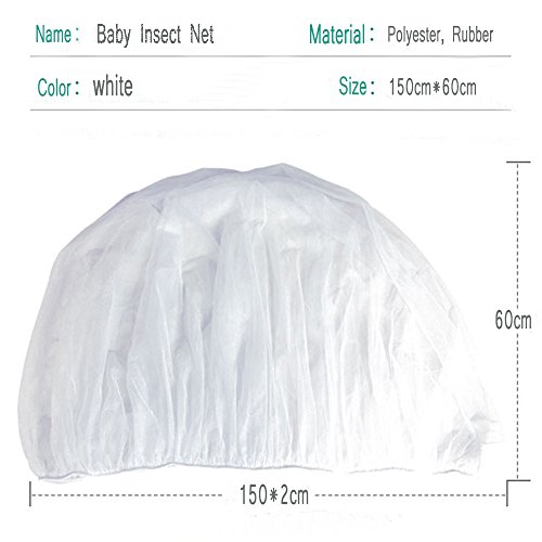 Pram Net, Universal Mosquito Fly Bug Insect Net Protection Cover for Buggy Carrycot Bed Stroller Bassinet Basket Jogger Travel Cot